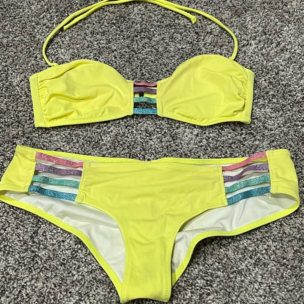 Victorias Secret Swim Suit - Size Small - Neon Yellow